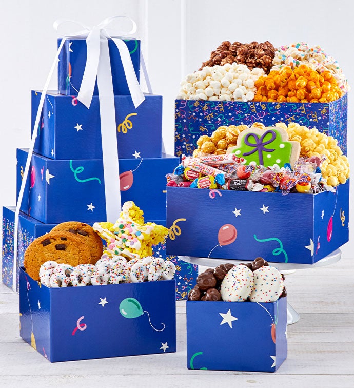 Birthday Balloons 4 Gift Box Tower From 1 800 FLOWERS COM Birthday Balloons 4 Gift Box Tower From 1 800 FLOWERS COM