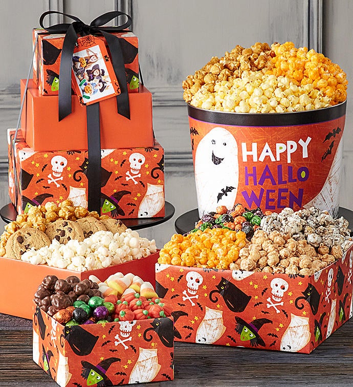 Ghostly Gala 3 Tier Tower and Popcorn Tin