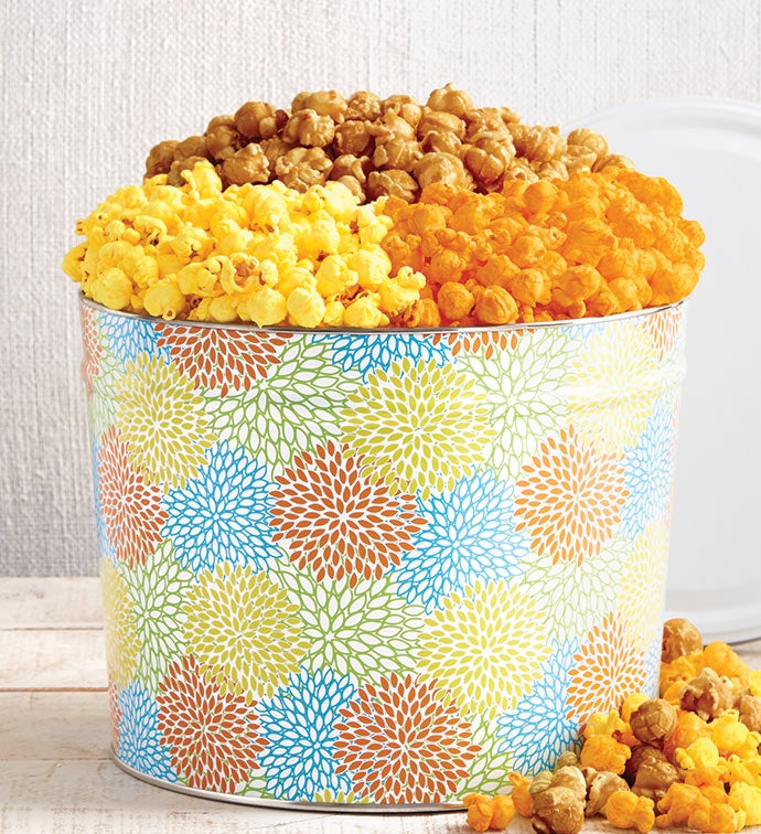 Summer Blossoms Popcorn Tins