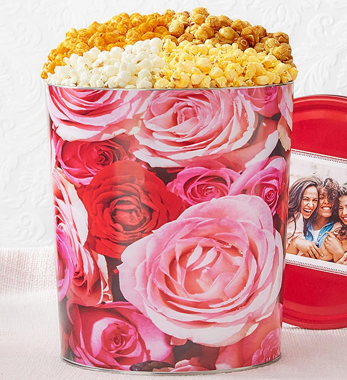 Forever Roses 3 1/2 Gallon Popcorn Tin