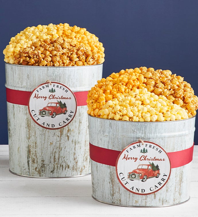Winter Woods Truck Ornament Popcorn Tins