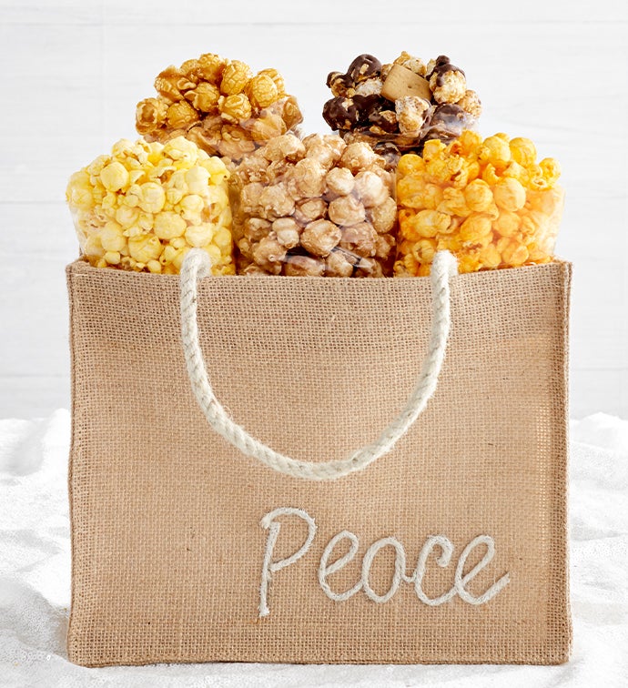 Holiday Burlap Bags   Peace