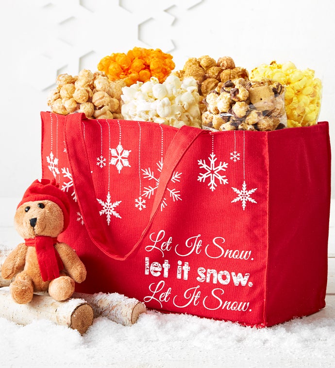 Red Canvas Winter Tote Bag