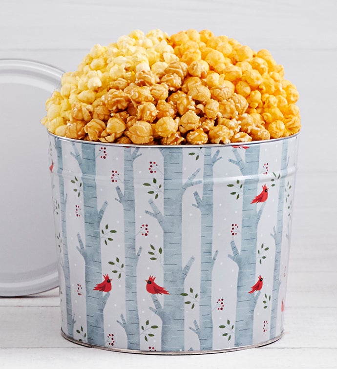 Cardinals in Trees 1.75 Gallon Popcorn Tin