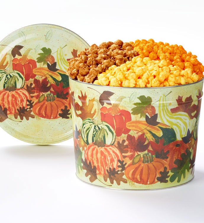 Autumn Falling 2 Gallon Popcorn Tin