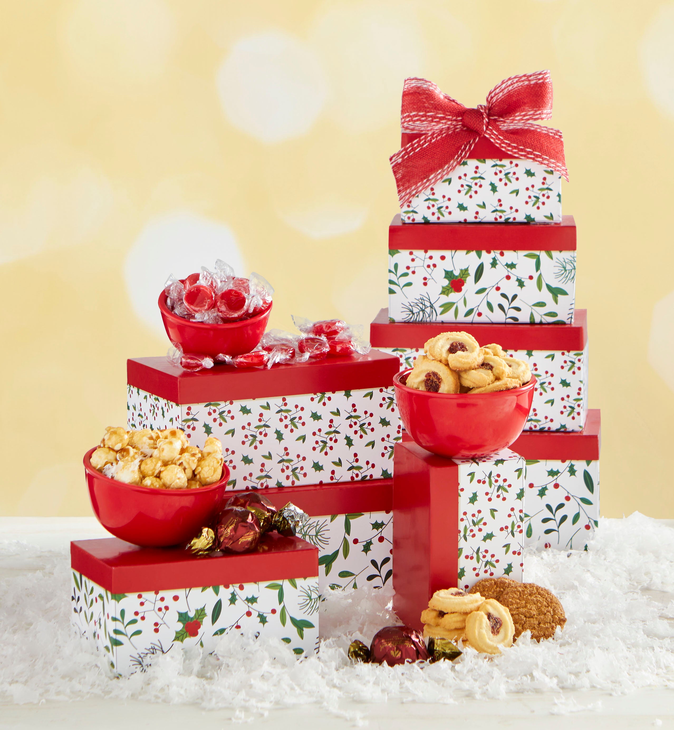 4 Tier Evergreen Festive Sweets Gift Tower