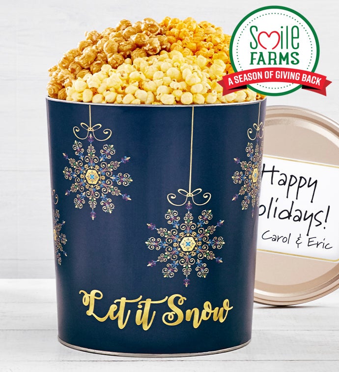 Let It Snow 3 1/2 Gallon Popcorn Tin