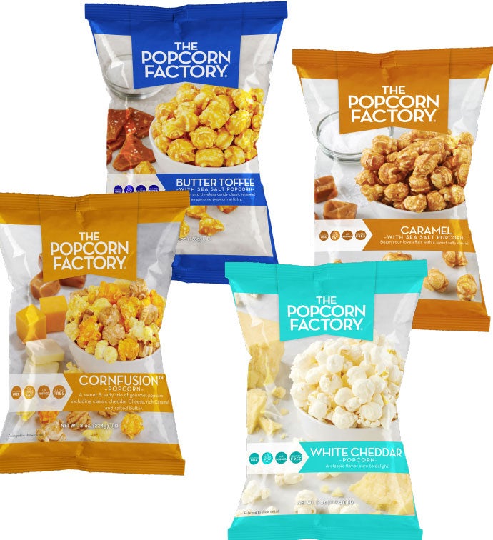 8 Pack Assorted Flavors Popcorn Bags