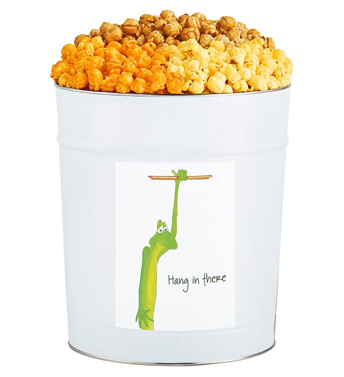 Tins With Pop&reg; Hang In There Frog 3 1/2 Gallon Popcorn Tin