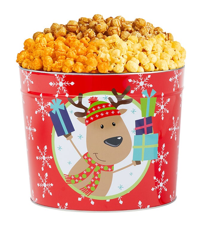 Merry Mischief 3 Flavor 1.75 Gallon Popcorn Tin