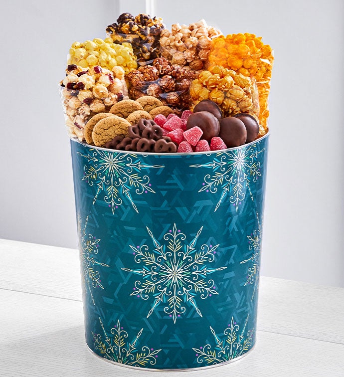 Shining Snowflake 3.5 Gallon Premium Gift Tin