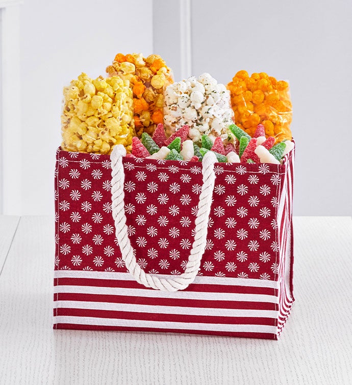 Red Snowflake Holiday Gift Tote