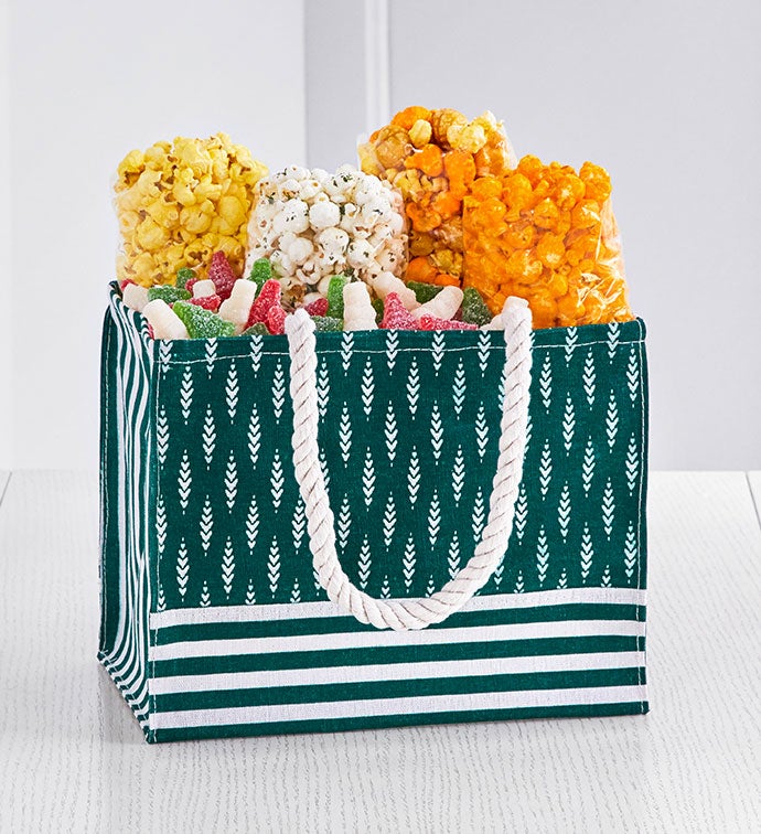 Green Holiday Pine Gift Tote