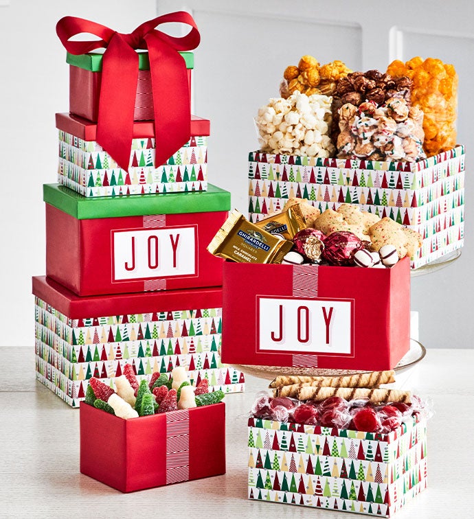 Twinkling Trees 4 Box Gift Tower
