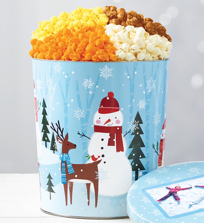3 1/2 Gallon Snow Day 4 Flavor Popcorn Tin