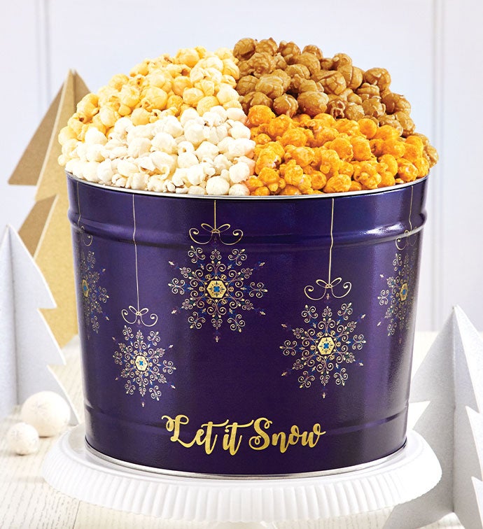 Let It Snow 2 Gallon 4 Flavor Popcorn Tin