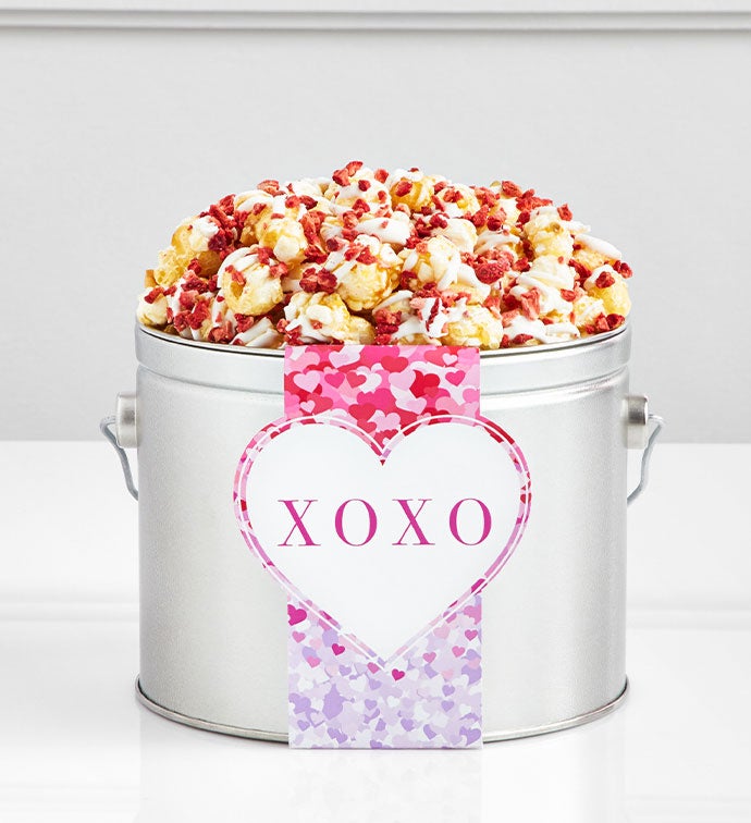 1/2 Gallon Popcorn Pail Bursting With Love Strawberry Champagne