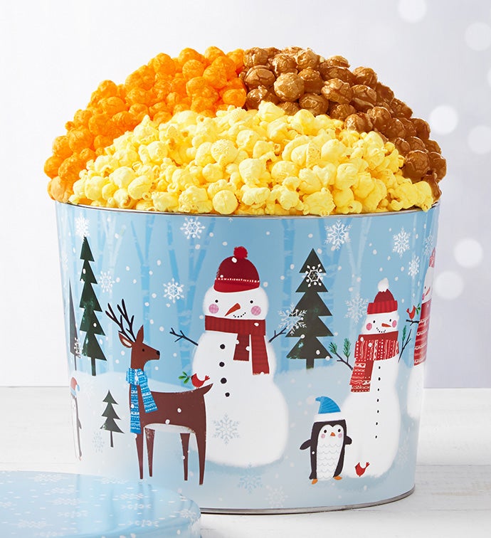2 Gallon Snow Day 3 Flavor Popcorn Tin
