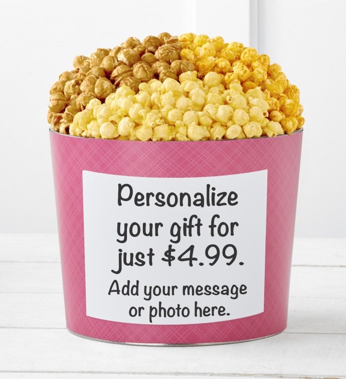 Tins With Pop Personalized Pink Popcorn Tin