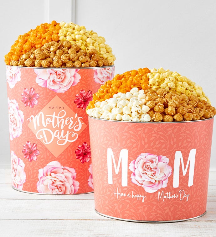 Blooms For Mom 3 Flavor Popcorn Tins
