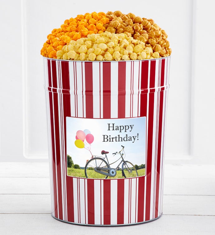 Tins With Pop® 4 Gallon Happy Birthday Bike