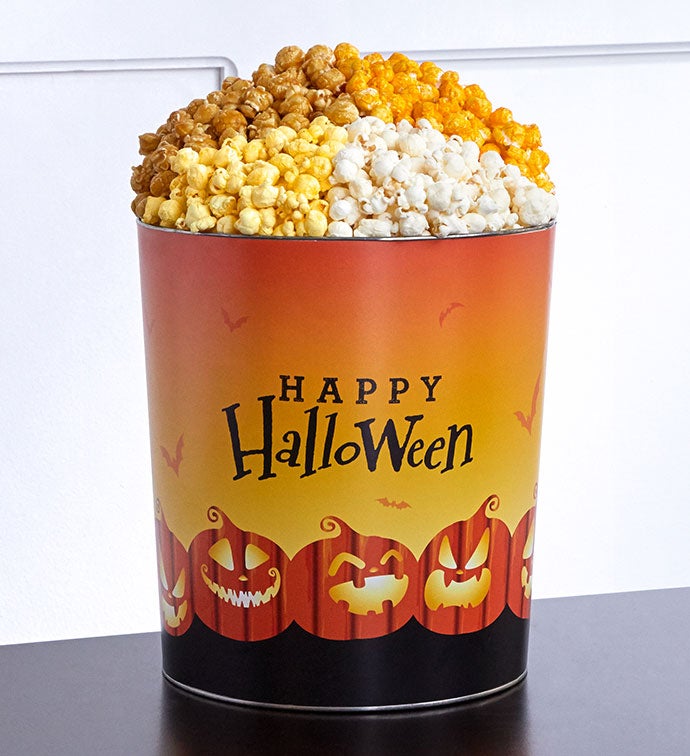 Ghostly Grins 3 1/2 Gallon Popcorn Tin