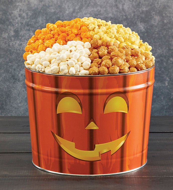 Ghostly Grins 2 Gallon Popcorn Tin