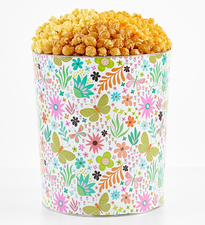 Butterflies and Blooms 3 1/2 Gallon 3 Flavor Popcorn Tin