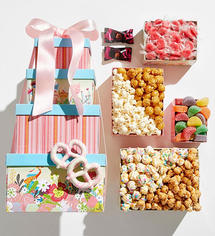 Spring Botanical 4 Gift Box Tower
