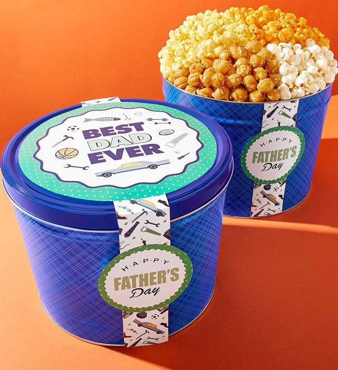 Dad's Favorite Things 2 Gallon Popcorn Tins
