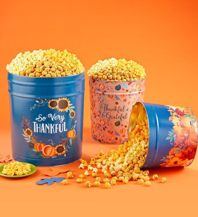 Color Me Thankful 2 Gallon 3 Flavor Popcorn Tin