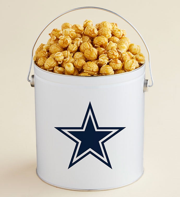 1 Gallon Dallas Cowboys   Caramel Popcorn Tin