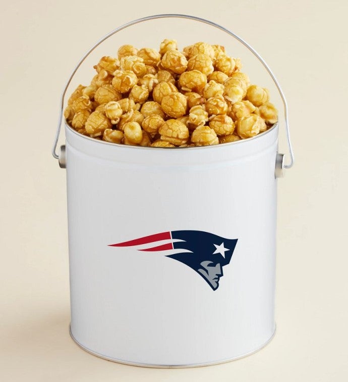 1 Gallon New England Patriots   Caramel Popcorn Tin