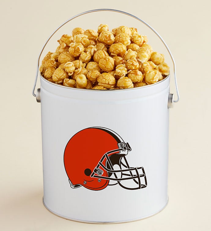 1 Gallon Cleveland Browns   Caramel Popcorn Tin