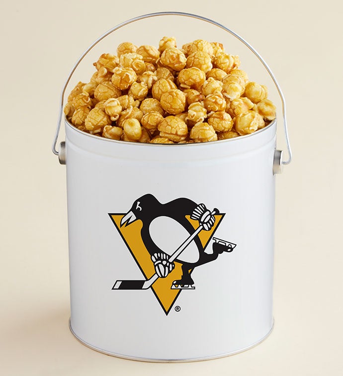 1 Gallon Pittsburgh Penguins   Caramel Popcorn Tin