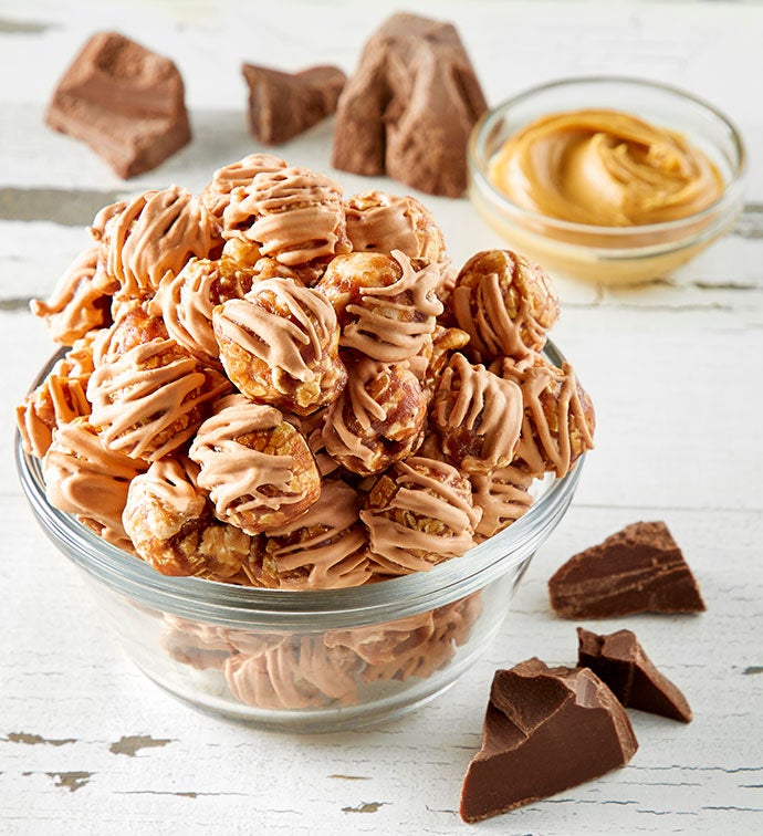 Chocolate Peanut Butter Flavored Popcorn Canister