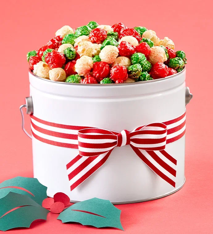 1/2 Gallon Holiday Kettle Popcorn Pail The Popcorn Factory