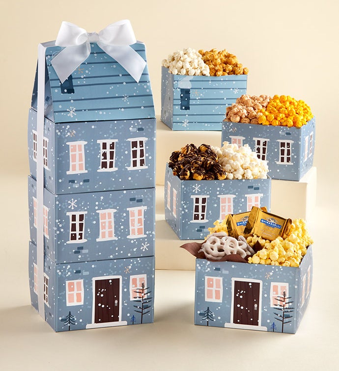Snowy Merriment 4 Gift Box Tower