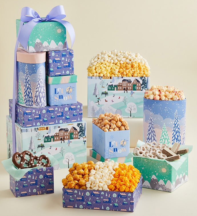 Snowy Merriment 6 Box Gift Tower