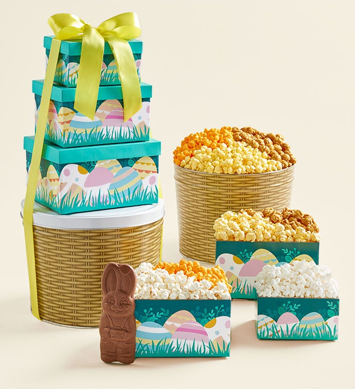 Hippity Hoppity 3 Box Gift Tower and Popcorn Tin