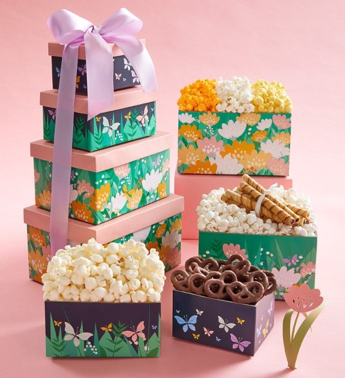 Bunches of Love 4 Box Gift Tower The Popcorn Factory
