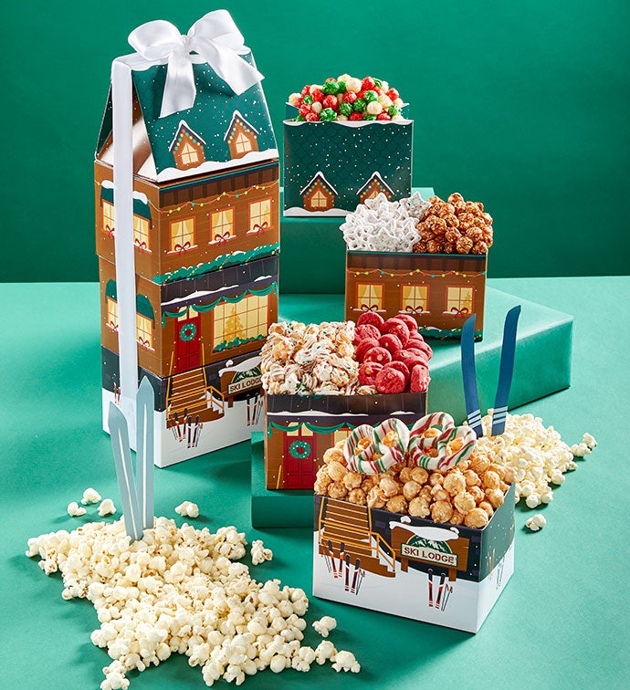 Cozied Up At The Lodge 4 Box Gift Tower