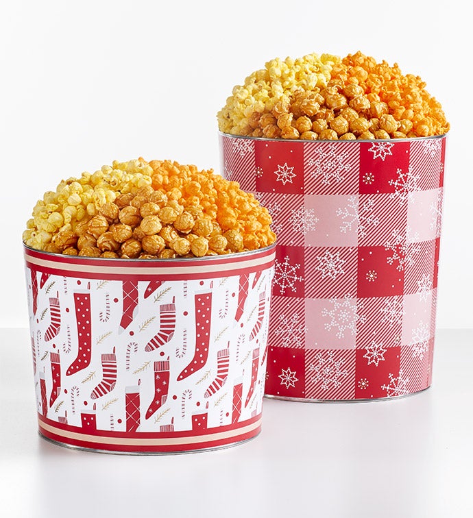 Comfort and Joy 3 1/2 Gallon 3 Flavor Popcorn Tin