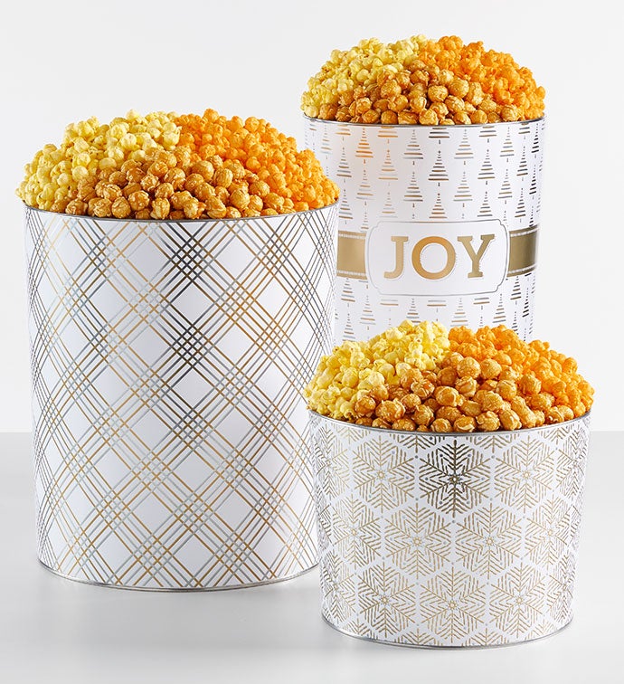 All is Bright 6 1/2 Gallon 3 Flavor Popcorn Tin