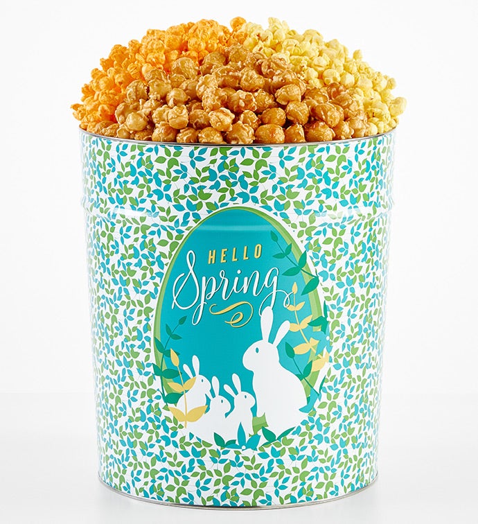 Spring Elegance 3 1/2 Gallon 3 Flavor Popcorn Tin