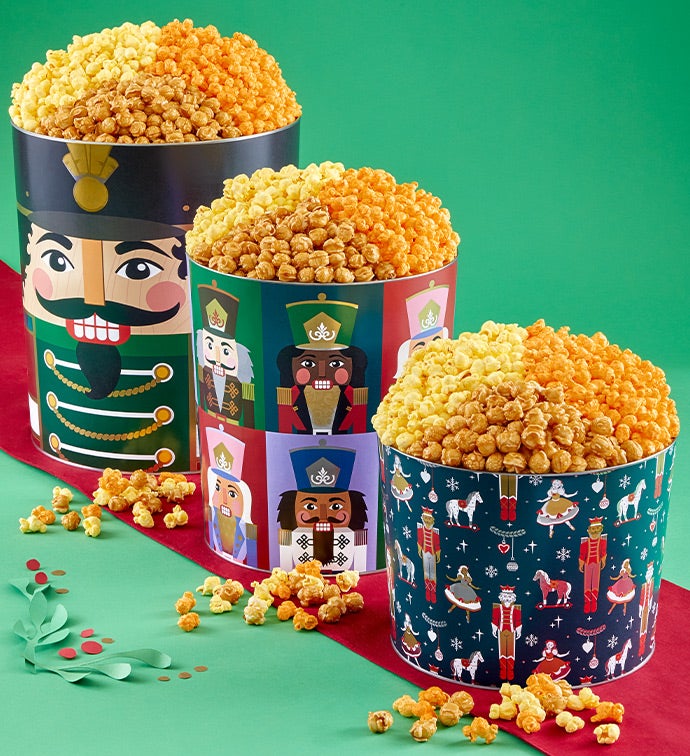 Nutcracker 3.5 Gallon 3 Flavor Popcorn Tin