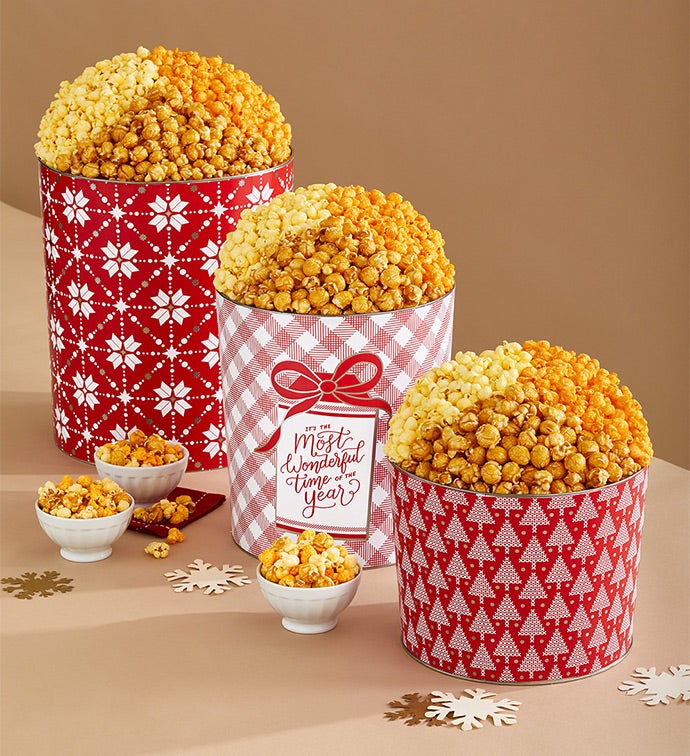 Red Trees 2 Gallon 3 Flavor Popcorn Tin