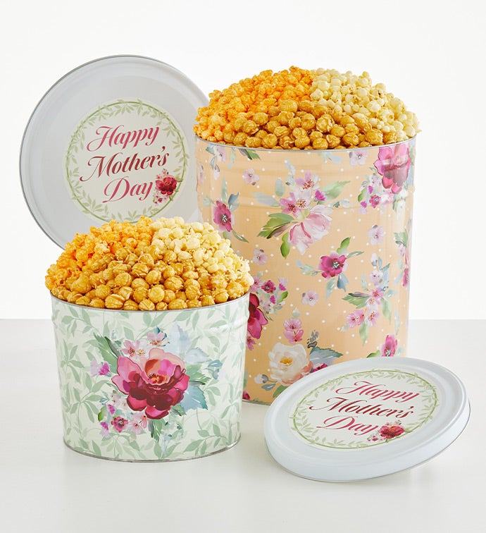 Floral Delight 2 Gallon 3 Flavor Popcorn Tin