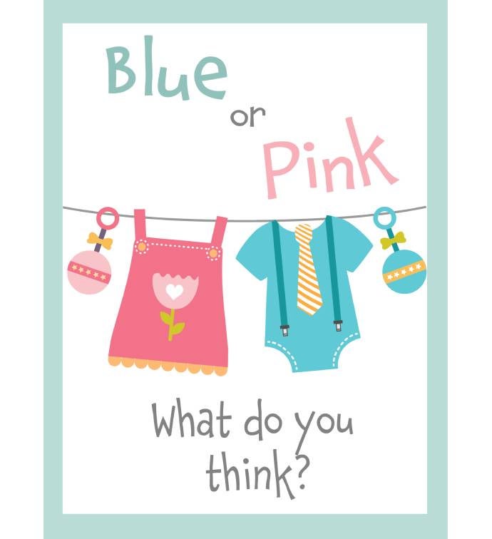 Blue Or Pink What Do You Think Greeting Card
