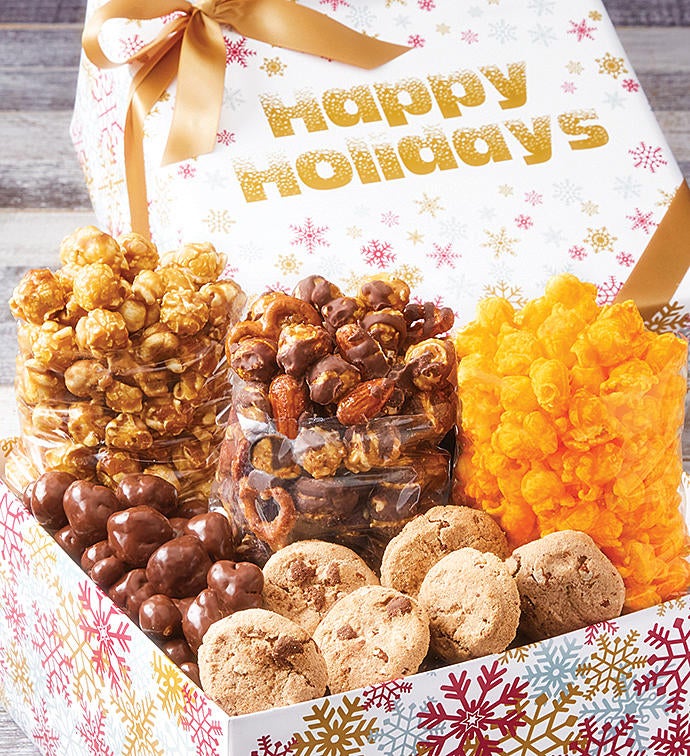 Sparkling Snowflakes Happy Holidays Petite Snack Box